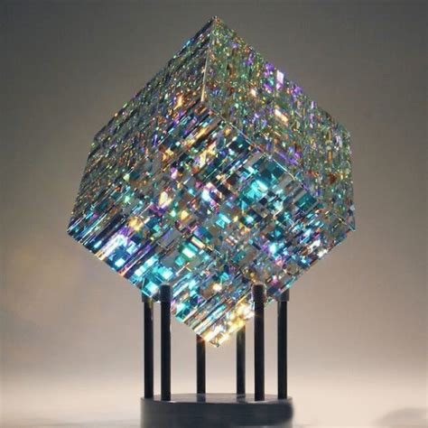 Cgystal sculpture tzble ornament magic cvhrimaticity cube